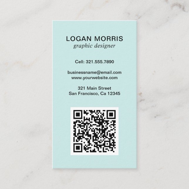 Carte De Visite Code QR simple moderne (Devant)