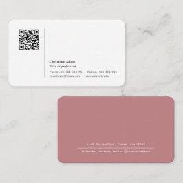 Carte De Visite Code QR Simple moderne Dusty Pink Professional Bus