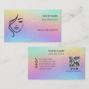 Carte De Visite Code QR Soins de la peau & Salon de beauté