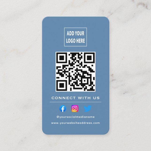 Carte De Visite Code QR Suivre l'analyse pour se connecter avec no (Devant)