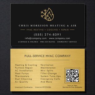 Carte De Visite Code QR Technicien CVC Chauffage & Climatisation