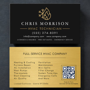Carte De Visite Code QR Technicien CVC Chauffage et Climatisation