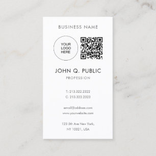 Carte De Visite Code QR Téléchargez votre propre logo pour un mini