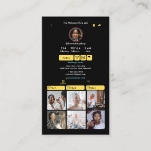 Carte De Visite Code QR TikTok Jaune pour les Médias Sociaux