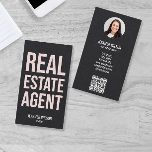 Carte De Visite Code QR unique Professional Real Estate Realtor