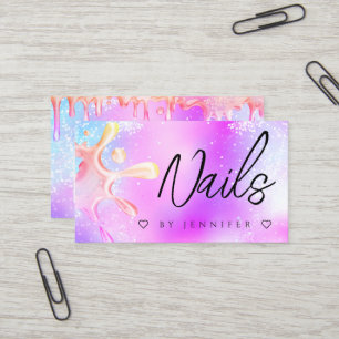 Carte De Visite Code QR Vernis Éclat Holographique Ongles Éclabous