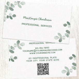Carte De Visite Code QR vert moderne