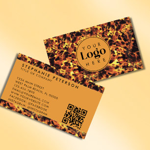 Carte De Visite Code QR vintage Tortoise Shell Custom Company