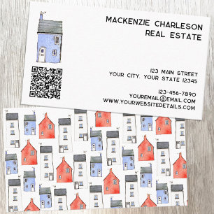 Carte De Visite Code QR Watercolor House