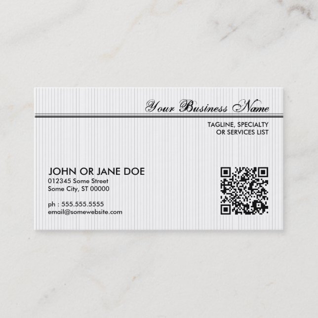 Carte De Visite code rayé de QR (Devant)