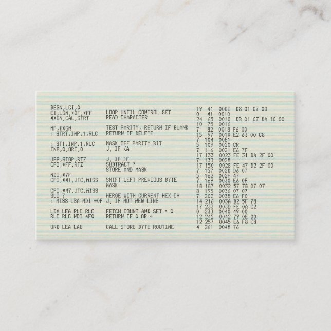 Carte De Visite Code source (Devant)