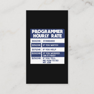 Carte De Visite Codeur informatique à tarif horaire Funny Programm
