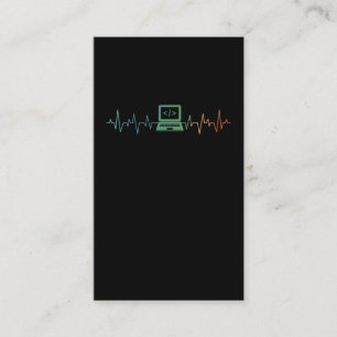 Carte De Visite Codeur logiciel Heartbeat pour le développeur inf