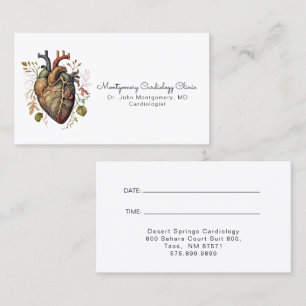 Carte De Visite Cœur Anatomique Médecine Cardiologie Docteur
