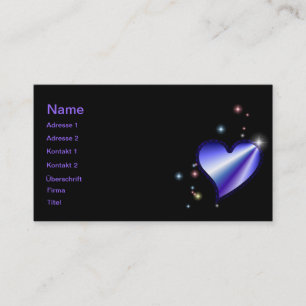 Carte De Visite Coeur arc-en-ciel avec étoiles en noir