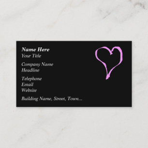 Carte De Visite Coeur assez rose et noir d'amour