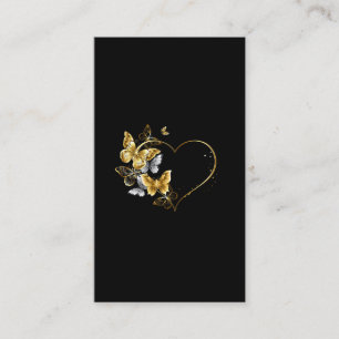 Carte De Visite Coeur aux papillons d'or