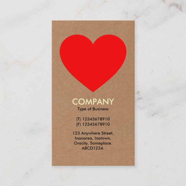 Carte De Visite Coeur - Carton (Devant)