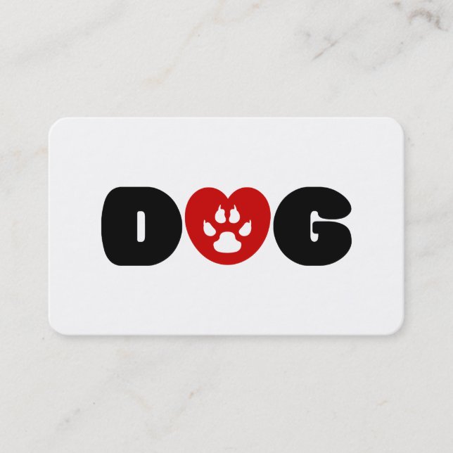 Carte De Visite Coeur d'amour de chien (Devant)
