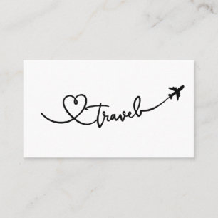 Carte De Visite Cœur d'avion Voyage