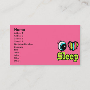 Carte De Visite Coeur des yeux lumineux J'aime dormir