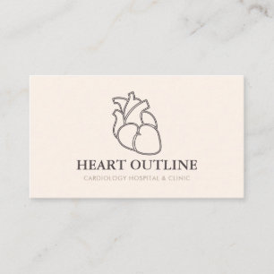 Carte De Visite Coeur du cardiologue ivoire Beige Blush