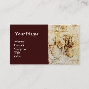 Carte De Visite Coeur Et Ses Vaisseaux Sanguins, Monogramme Cardio