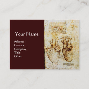 Carte De Visite Coeur et son monogramme de vaisseaux sanguins