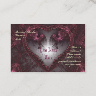 Carte De Visite Coeur gothique pourpre 001