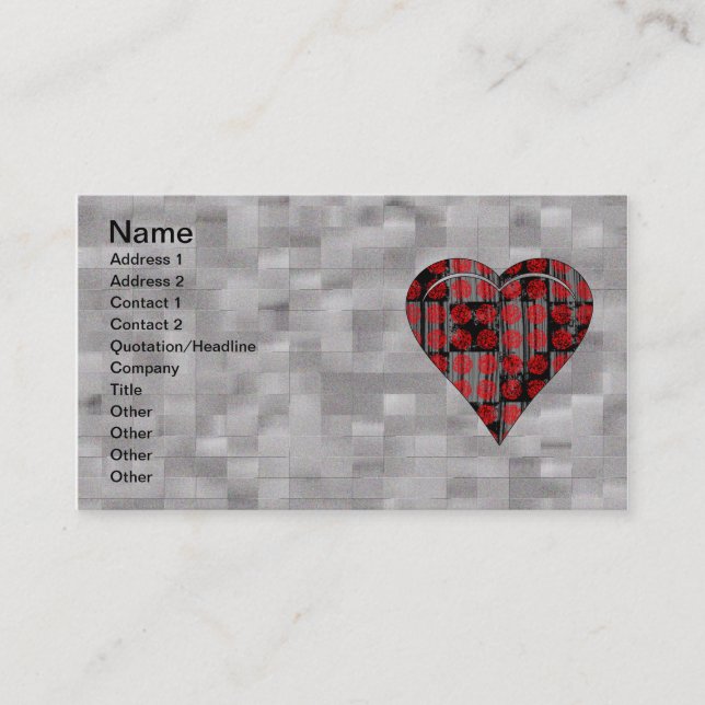 CARTE DE VISITE COEUR GRUNGE (Devant)