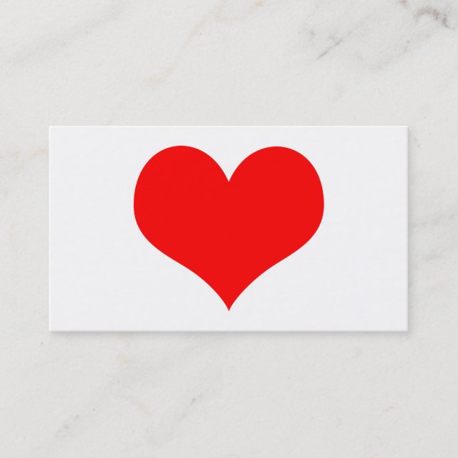 Carte De Visite coeur rouge simple (Devant)