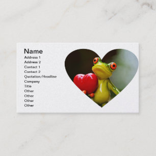 Carte De Visite Coeur rouge Valentine Grenouille verte