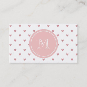 Carte De Visite Coeurs de parties scintillantes de rose rose de