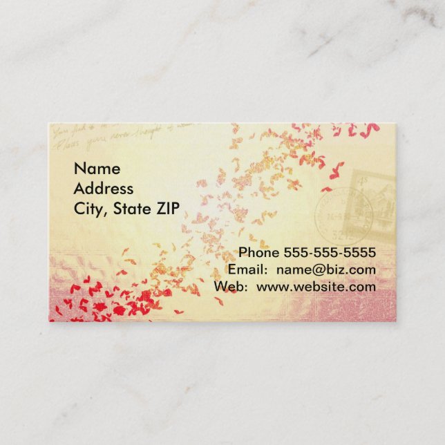 Carte De Visite Coeurs en baisse d'amour (Devant)