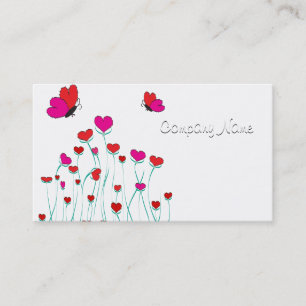 Carte De Visite Coeurs et papillons Valentine Love