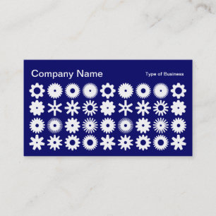 Carte De Visite Cogs - Blanc sur Deep Navy