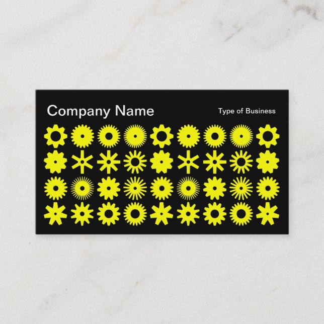 Carte De Visite Cogs - Jaune sur noir (Devant)