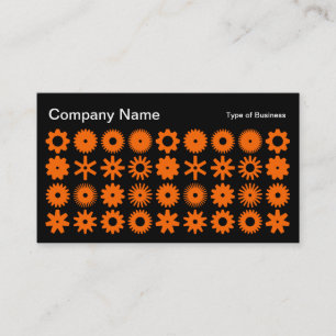 Carte De Visite Cogs - orange sur noir