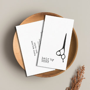 Carte De Visite Coiffeur blanc noir minimal frais