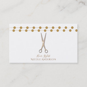 Carte De Visite Coiffeur Ciseaux d'Argent Minimal Rose Gold
