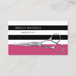 Carte De Visite Coiffeur Ciseaux Magenta