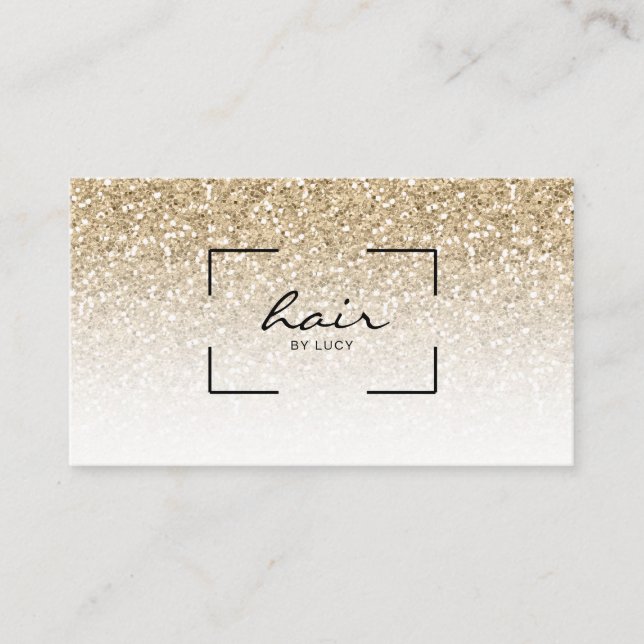 Carte De Visite Coiffeur-coiffeur Gold Parties scintillant (Devant)