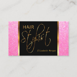 Carte De Visite Coiffeur dans des parties scintillantes roses