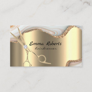 Carte De Visite Coiffeur d'argent Parties scintillant de dégradé m