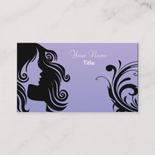 Carte De Visite Coiffeur de femme de silhouette - lavande