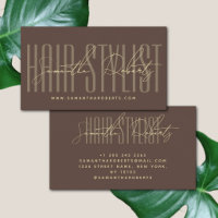 Coiffeur écriture moderne typographie marron