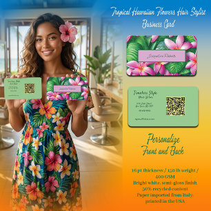 Carte De Visite Coiffeur Fleurs Tropicales Hawaïennes