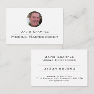 Carte De Visite Coiffeur mobile avec photo du titulaire