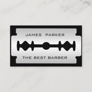 Carte De Visite Coiffeur moderne de logo de lame de rasoir de
