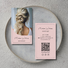 Carte De Visite Coiffeur Moderne Rose